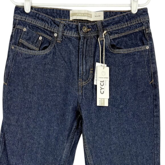 Free Planet Men's Casual Tapered Regular Fit Blue Denim Jeans Size 32x30 NWT - Picture 3 of 10